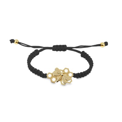 Honey Bee Woven Bracelet, 18K Yellow Gold