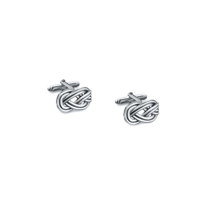 Knot of Hercules Cufflinks, Oxidized 925° Sterling Silver, Women's