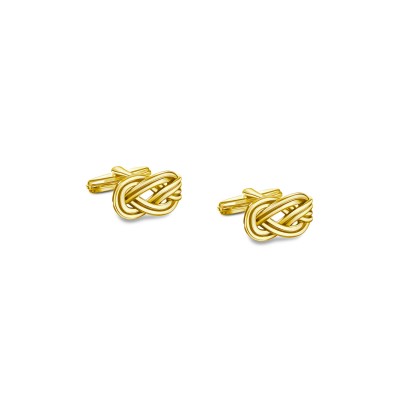 Knot of Hercules Cufflinks, Yellow Gold Plated 925° Sterling Silver, Men's