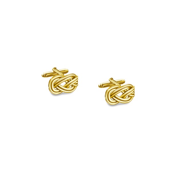 Knot of Hercules Cufflinks, Yellow Gold Plated 925° Sterling Silver, Women's