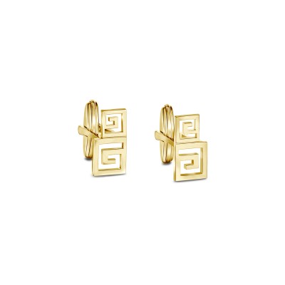 Meander Cufflinks, Yellow Gold Plated 925° Sterling Silver, Μen's