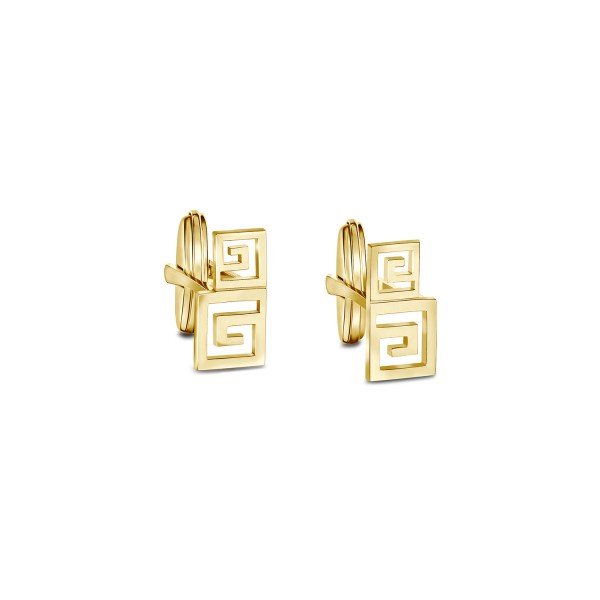 Meander Cufflinks, Yellow Gold Plated 925° Sterling Silver, Μen's