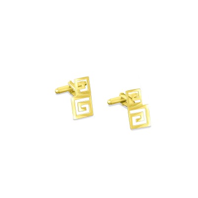 Meander Cufflinks, Yellow Gold Plated 925° Sterling Silver, Women's