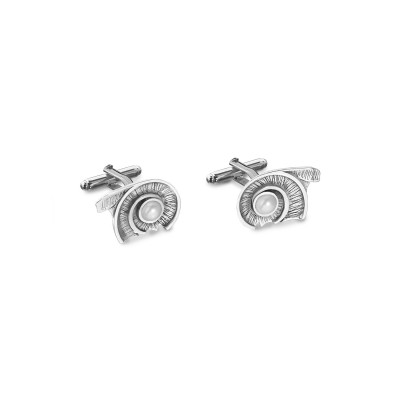 Spiral of Life Cufflinks, Oxidized 925° Sterling Silver 