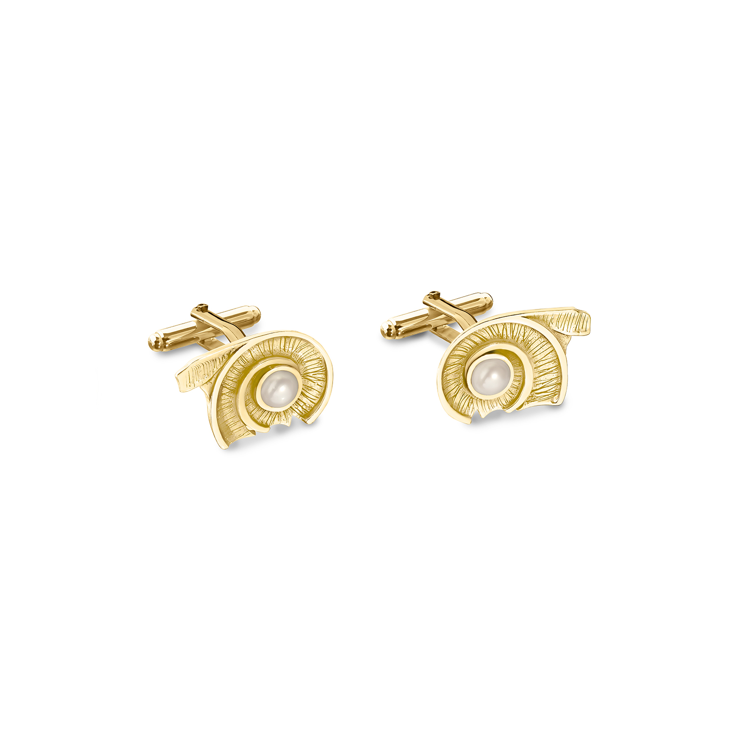 Spiral of Life Cufflinks, Yellow Gold Plated 925° Sterling Silver 