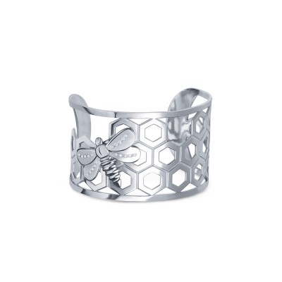 Honey Bee Cuff Bracelet, 925° Sterling Silver