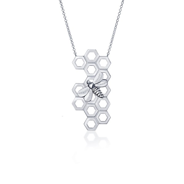 Honey Bee Necklace, 925° Sterling Silver, Large