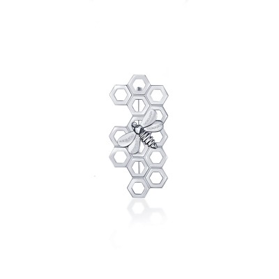 Honey Bee Brooch, 925° Sterling Silver, Large