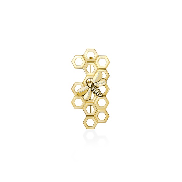 Honey Bee Brooch, 14K Yellow Gold, Large