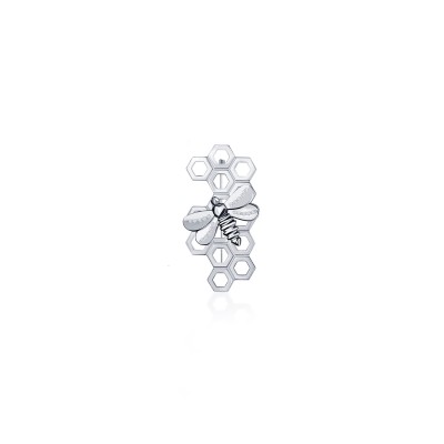 Honey Bee Brooch, 14K White Gold, Small