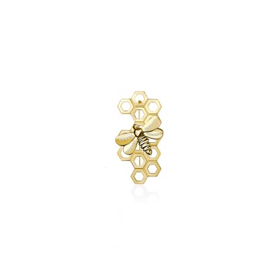 Honey Bee Brooch, Yellow Gold Plated 925° Sterling Silver, Small