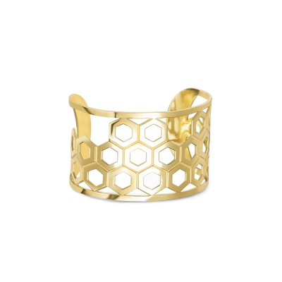 Honey Bee Cuff Bracelet, Yellow Gold Plated 925° Sterling Silver