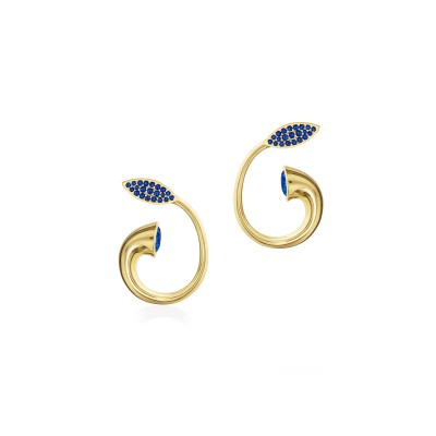 Horn of Plenty Stud Earrings, Yellow Gold Plated 925° Sterling Silver 