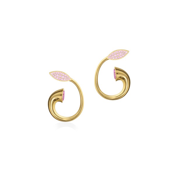 Horn of Plenty Stud Earrings, Yellow Gold Plated 925° Sterling Silver 