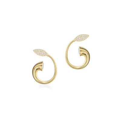 Horn of Plenty Stud Earrings, Yellow Gold Plated 925° Sterling Silver 