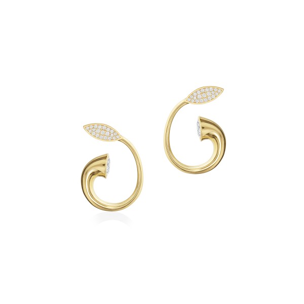 Horn of Plenty Stud Earrings, Yellow Gold Plated 925° Sterling Silver 