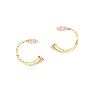 Horn of Plenty J Earrings, Yellow Gold Plated 925° Sterling Silver 