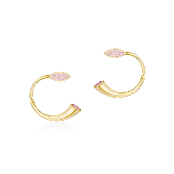 Horn of Plenty J Earrings, Yellow Gold Plated 925° Sterling Silver 