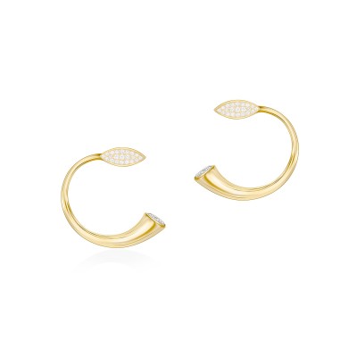 Horn of Plenty J Earrings, Yellow Gold Plated 925° Sterling Silver 