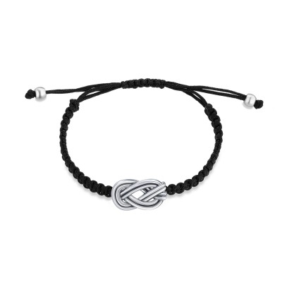 Knot of Hercules Woven Bracelet, 18K White Gold, Oxidized Finish