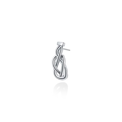 Knot of Hercules Drop Earrings, 18K White Gold, Oxidized Finish