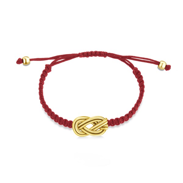 Knot of Hercules Woven Bracelet, Yellow Gold Plated 925° Sterling Silver