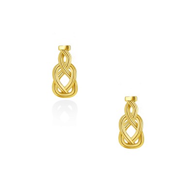 Knot of Hercules Drop Earrings, 18K Yellow Gold