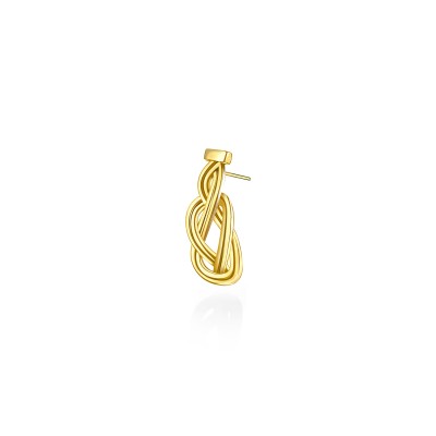 Knot of Hercules Drop Earrings, Yellow Gold Plated 925° Sterling Silver 