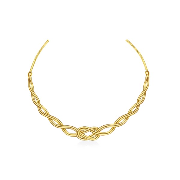 Knot of Hercules Necklace, Yellow Gold Plated 925° Sterling Silver