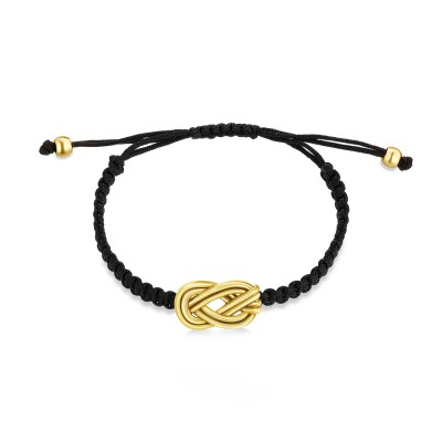 Knot of Hercules Woven Bracelet, Yellow Gold Plated 925° Sterling Silver