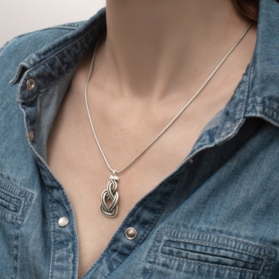 Knot of Hercules Pendant, Oxidized 925° Sterling Silver