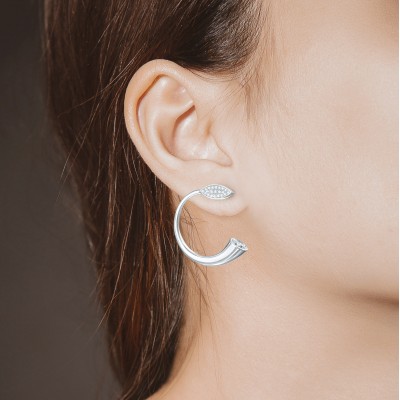 Horn of Plenty J Earrings, 925° Sterling Silver 