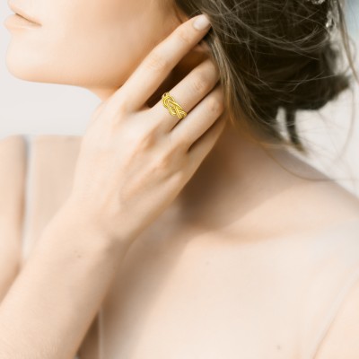 Knot of Hercules Ring, 18K Yellow Gold 