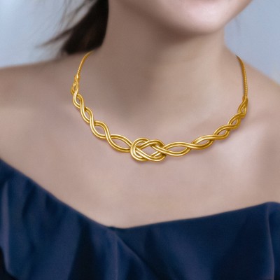 Knot of Hercules Necklace, Yellow Gold Plated 925° Sterling Silver