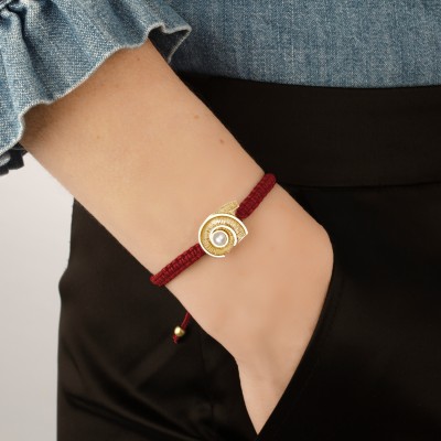 Spiral of Life Woven Bracelet, Yellow Gold Plated 925° Sterling Silver