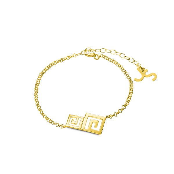 Meander Bracelet, Yellow Gold Plated 925° Sterling Silver