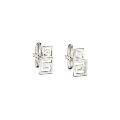 Meander Cufflinks, 18K White Gold, Μen's