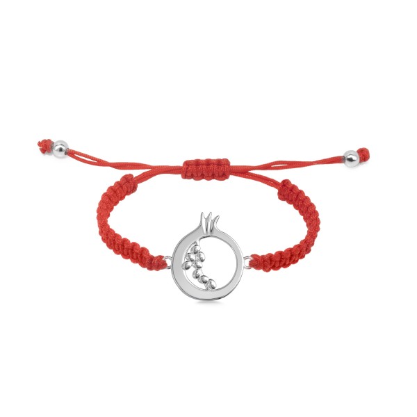 Pomegranate Woven Bracelet, 925° Sterling Silver