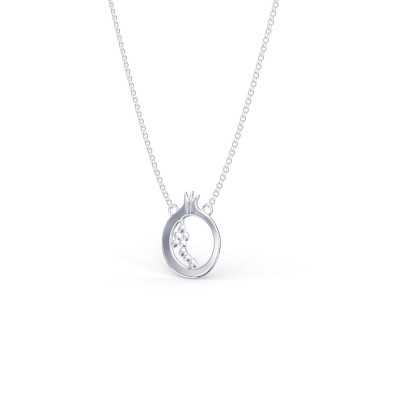 Pomegranate Necklace, 14K White Gold, Small