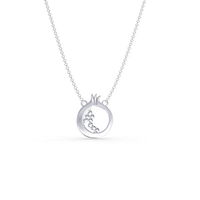 Pomegranate Necklace, 14K White Gold, Small