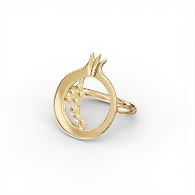 Pomegranate Ring, Yellow Gold Plated 925° Sterling Silver