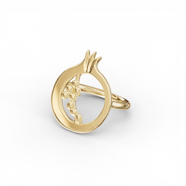 Pomegranate Ring, 14K Yellow Gold