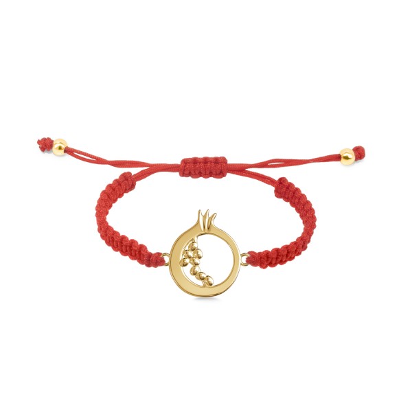 Pomegranate Woven Bracelet, 14K Yellow Gold