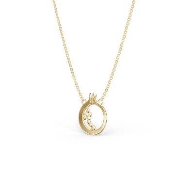 Pomegranate Pendant, 14K Yellow Gold, Medium