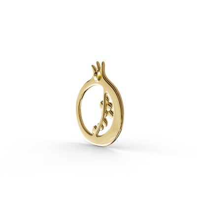 Pomegranate Pendant, Yellow Gold Plated 925° Sterling Silver, Large