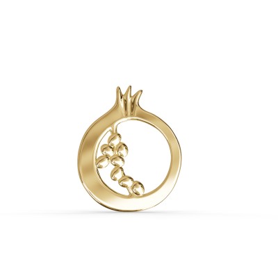 Pomegranate Pendant, Yellow Gold Plated 925° Sterling Silver, Large