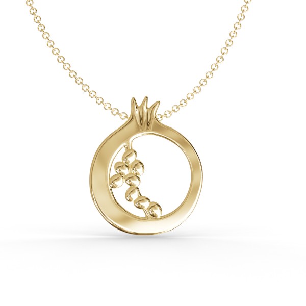 Pomegranate Pendant, 14K Yellow Gold, Large