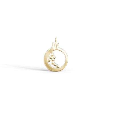 Pomegranate Pendant, 14K Yellow Gold, Medium