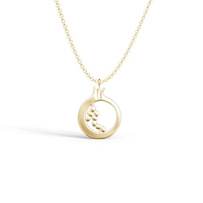 Pomegranate Pendant, 18K Yellow Gold, Medium