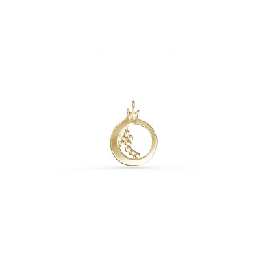 Pomegranate Pendant, Yellow Gold Plated 925° Sterling Silver, Small 